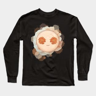 Flower Smiley - peach Long Sleeve T-Shirt